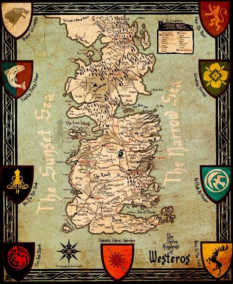 Art From Game of Thrones   Seven Kingdoms Of Westeros Map   Life Size ...