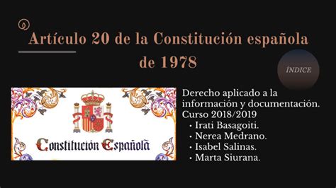 Artículo 20 de la Constitución española. by isabel salinas ...