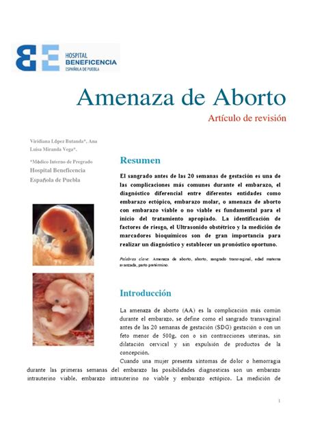 Articulo Amenaza de Aborto PDF