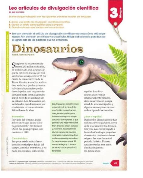 artículo de divulgación científica sobre los dinosaurios  doy corona ...