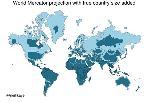 Así cambia el mapamundi cuando ajustas los países a su tamaño real y no ...