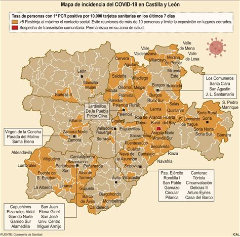 Así está el mapa de riesgo por COVID en Castilla y León ...