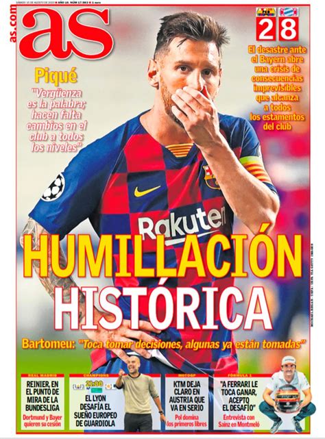 Así reflejó la prensa española la histórica derrota de Barcelona ...