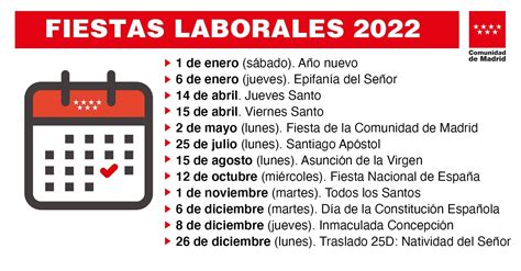 Así será el calendario laboral de Madrid 2022   Zona Retiro