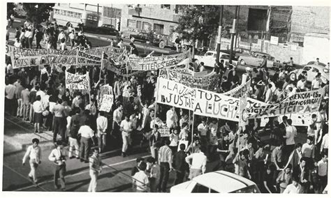 Aspecto parcial de la manifestación estudiantil del 13 de agosto de 1968