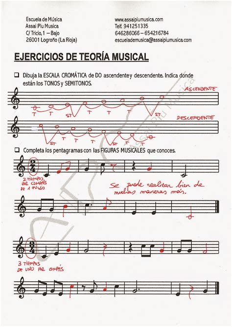 ASSAI PIU MUSICA: EJERCICIOS DE LENGUAJE MUSICAL