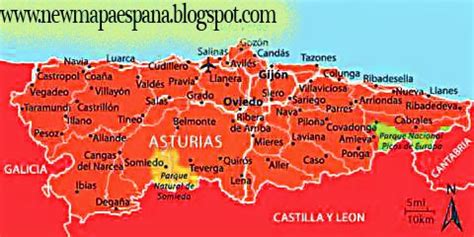 Asturias Mapa Político Región | Mapa Espana Político Región Provincia ...