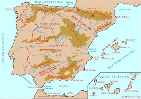 Atlas Geográfico: España física, resuelto. | Geografía ...