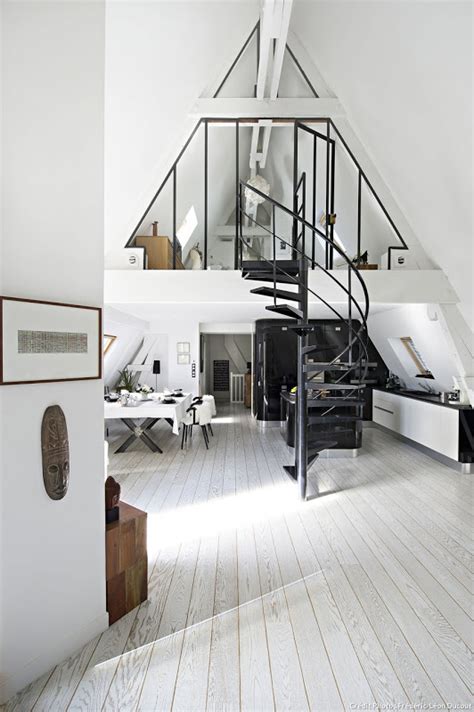Attic Transformed into Tiny Modern Loft in Paris