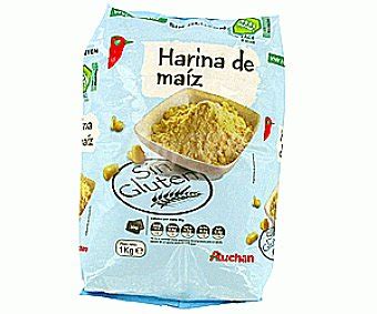 Auchan Harina de maíz sin gluten 1 kilogramo. Cómpralo en Soysuper