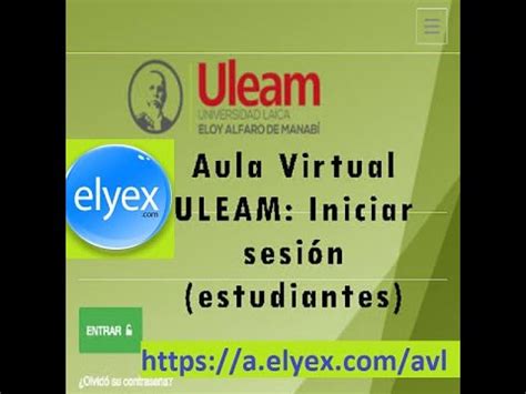 Aula Virtual ULEAM: Iniciar sesión  estudiantes    YouTube
