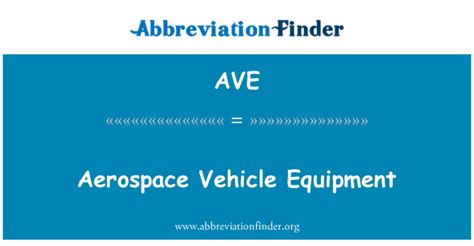 AVE Definición: Equipos de vehículos aeroespaciales ...