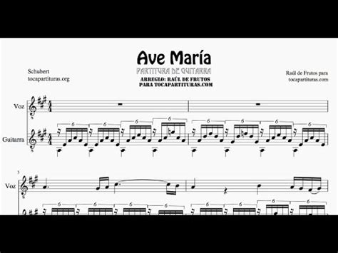 Ave María de Schubert Partitura de Guitarra y Voz Dúo para ...