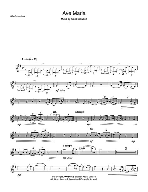 Ave Maria noten von Franz Schubert  Alt Saxophon – 49287