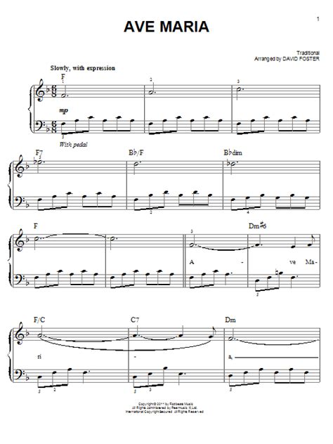 Ave Maria Sheet Music | Michael Buble | Easy Piano