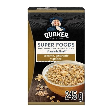 Avena instantánea Quaker Super Foods centeno amaranto y quinoa 245 g ...