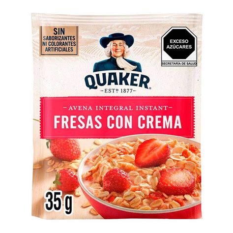 Avena instantánea sabor fresas con crema Quaker 35 g a ...