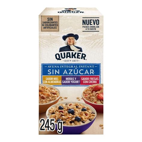 Avena integral Quaker instant sin azúcar varias presentaciones 245 g ...