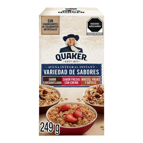 Avena integral Quaker instant variedad de sabores 249 g | Walmart