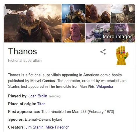 Avengers: Endgame   Thanos Will Snap Your Search Results ...