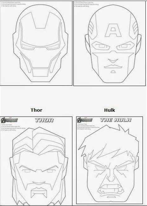 Avengers Free Printable Coloring Masks.   Oh My Fiesta ...