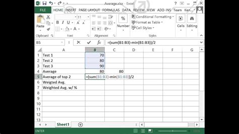 Average and Weighted Average with Excel   YouTube