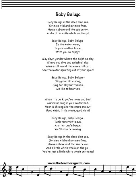 baby beluga song lyrics   Google Search | Songs for ...