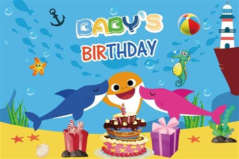 Baby Shark Photo Background | Baby Shark Party Supplies ...