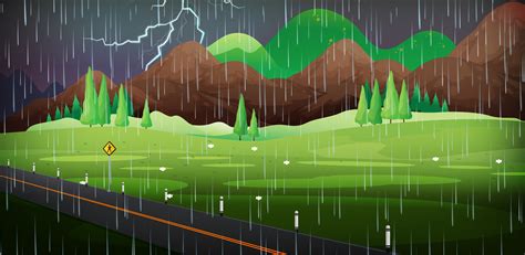 Background scene with rain in the field 419747 Vector Art at Vecteezy