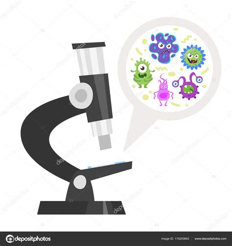 Bacteria characters in microscope — Stock Vector ...