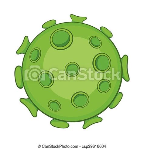 Bacteria o icono del virus, estilo de dibujos animados. Bacteria o ...