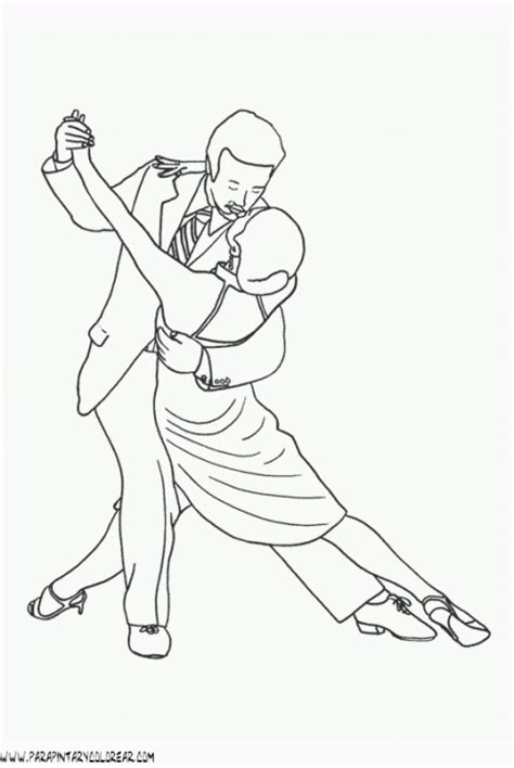 Bailarines de tango para pintar | Colorear imágenes