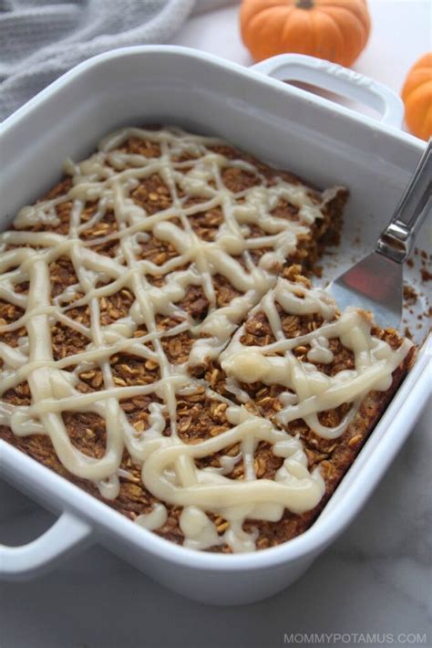 Baked Pumpkin Oatmeal Recipe With Vanilla Glaze
