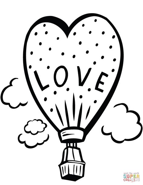 Balloon of Love coloring page | Free Printable Coloring Pages