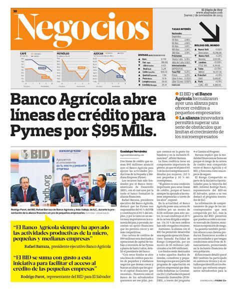 Banco agrícola abre líneas de crédito para pymes por $95 ...