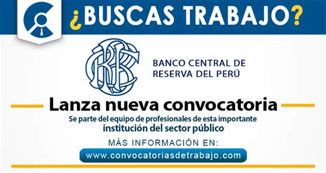 BANCO CENTRAL DE RESERVA BCRP  trabajos 2022 | Convocatorias de Empleo ...