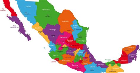 Banco de Imágenes Gratis: Mapa de México y sus Estados   Recursos ...