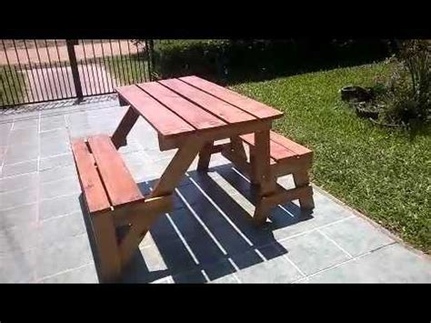 Banco mesa de madera plegable   YouTube