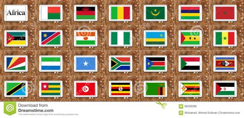 Banderas De África En La Parte 2 De Orden Alfabético Stock ...