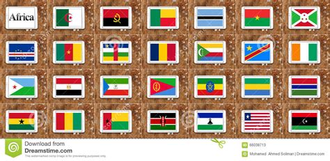 Banderas De Los Países De África En La Parte 1 De Orden ...