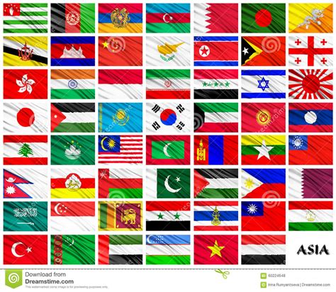 Banderas De Países Asiáticos En Orden Alfabético Stock de ...