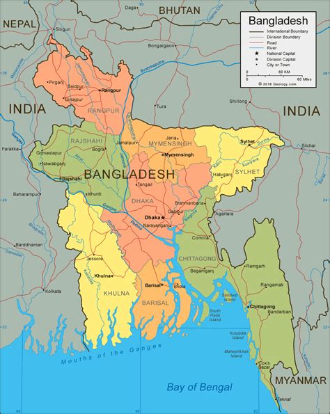 Bangladesh Map and Satellite Image