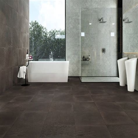 Baño con piso y pared estilo cemento interceramic mx baños modernos ...