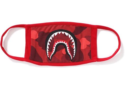 BAPE Color Camo Shark Mask Red   FW18
