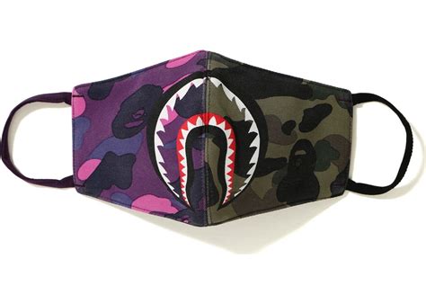 BAPE Half Camo Shark Mask Purple   FW18