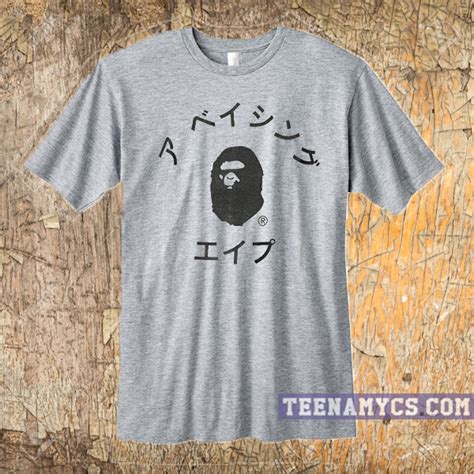 Bape Japanese letter T Shirt   teenamycs
