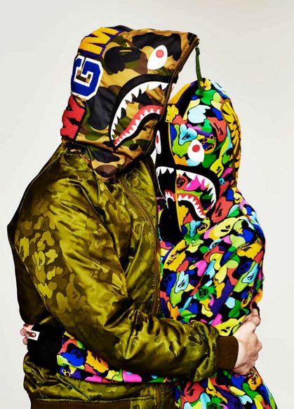 BAPE wgm shark zip camouflage jacket for him and her ...