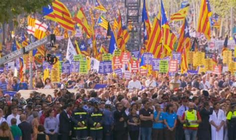 Barcelona terror protest   Thousands march on city in ...