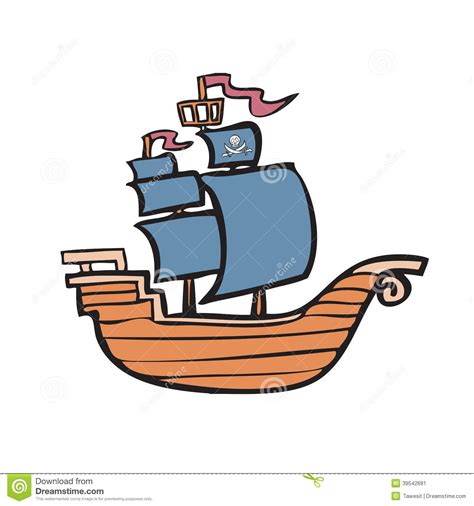 Barco pirata stock de ilustración. Ilustración de viejo ...