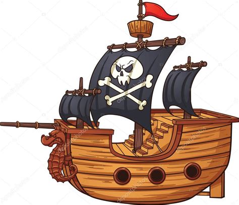 Barcos pirata caricatura | barco pirata — Vector de stock ...